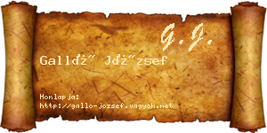 Galló József névjegykártya